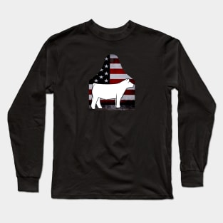 American Flag Ear Tag - Show Steer - NOT FOR RESALE WITHOUT PERMISSION Long Sleeve T-Shirt